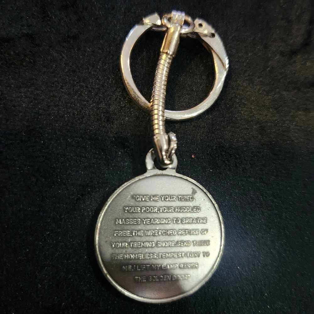 Vintage Silver Statue of Liberty Keychain Set